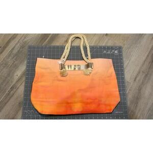 Victoria’s Secret Sunset Orange Tote Rope Strap Beach Bag